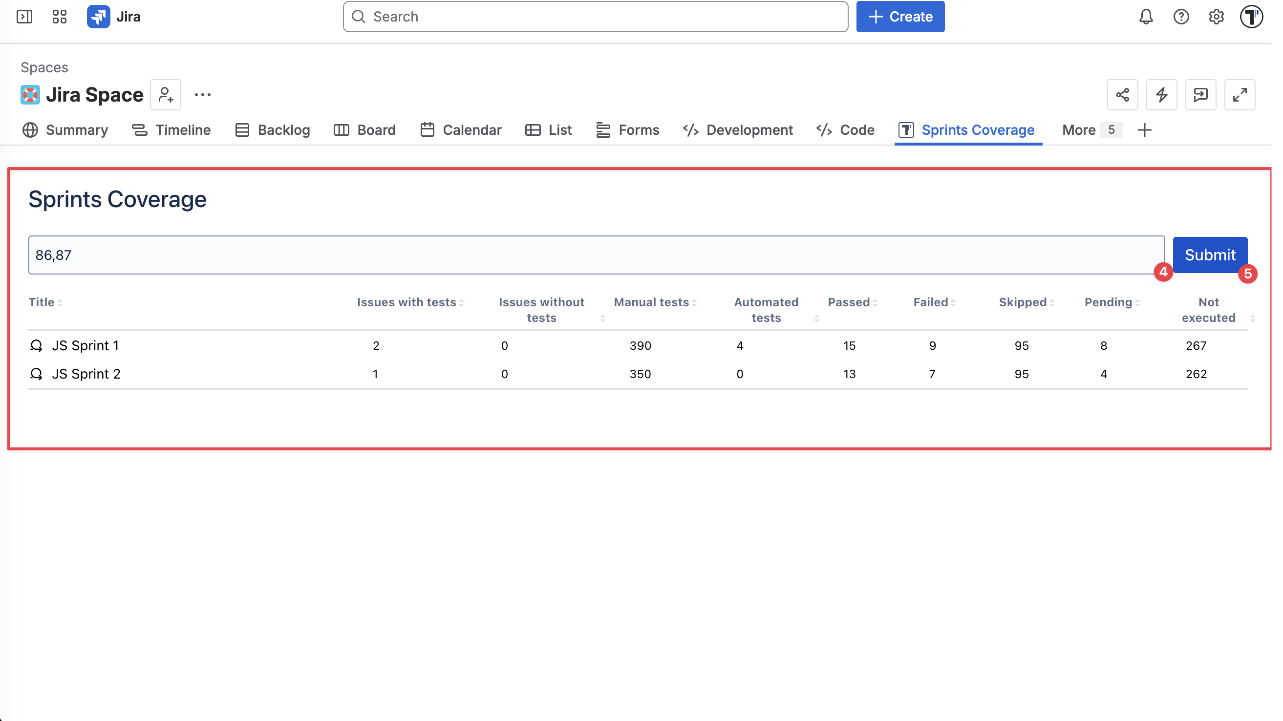 Search sprint ID(s)